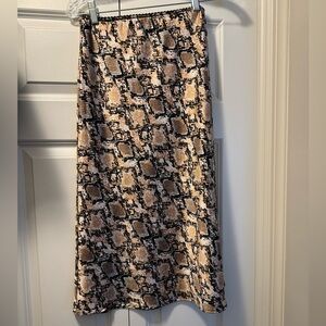 Peyton Jensen satin snake skin slip skirt